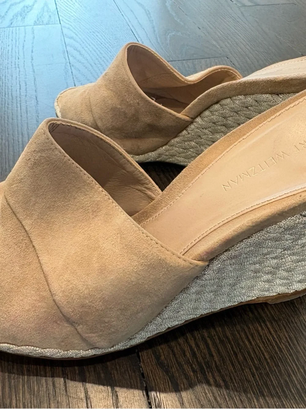 Stuart Weitzman Slidewalk Wedge Sandals – Mojave Suede – Size 7.5 - Picture 3 of 7